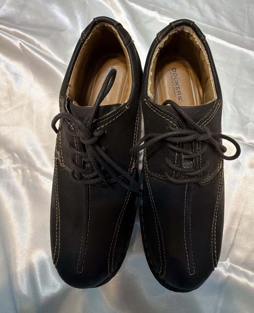 Dockers ProStyle Men's Brown Leather Lace-Up Oxford Dress Shoes Size 8M 90-28908 - Picture 5 of 11